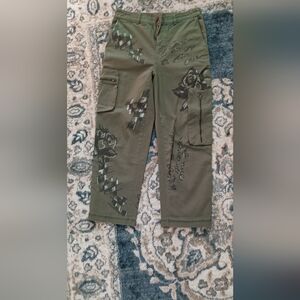 Free People Every Rose Army Green Cargo Pants